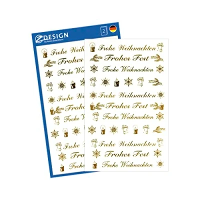 Afbeelding van AVERY Zweckform kerststickers Belettering 44 Stuk goud