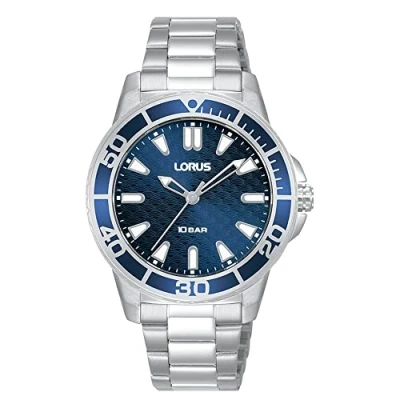 Afbeelding van Lorus Dames analoog kwartshorloge met metalen armband RG249VX9, zilver blauw
