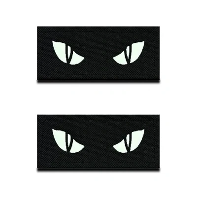 Afbeelding van 2 stuks Reflecterende Japanse Manga Anime Eyes Fun Patch Geborduurd Applicaties voor Kleding Tassen Rugzak Uniform Vest Hondenharnas Helm Militair Tactisch