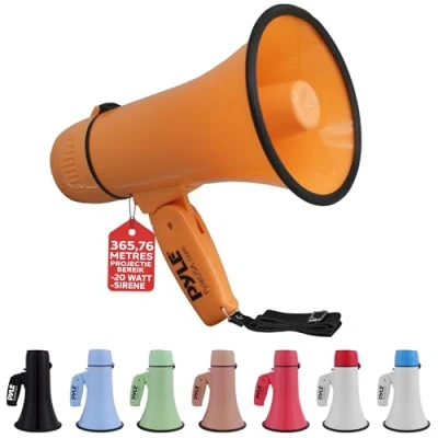 Afbeelding van Pyle Megafoon Luidspreker 20Watt PA Bullhorn Draagbare met Sirene en Verstelbaar Volume