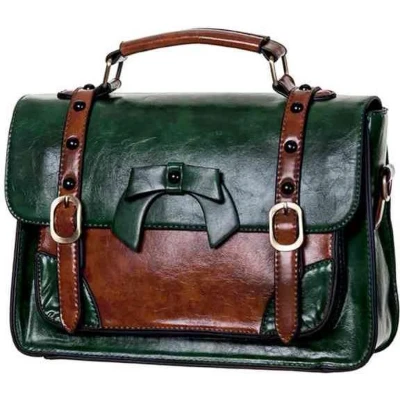 Afbeelding van Dancing Days Buckle with Bow Retro Handtas Groen