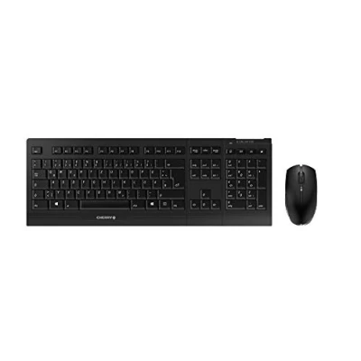 Afbeelding van CHERRY B.UNLIMITED 3.0, draadloze toetsenbord en muisset, Duitse indeling, QWERTZ toetsenbord, oplaadbare batterij, slijtvaste toetsbelettering, Blue Angel, Wit Grijs