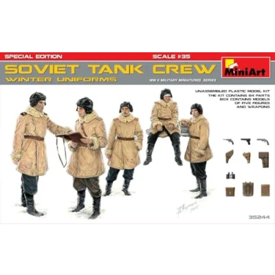 Afbeelding van Mini Art 35244 1:35 figuren Sov. Panzerbes. Winter (5) SE getrouwe replica, modelbouw, plastic bouwpakket, knutselen, hobby, lijmen, modelbouwset, montage, ongelakt
