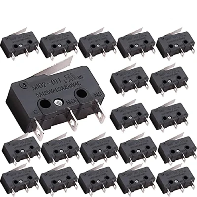 Afbeelding van CLDIY 20 stuks Momentary Long Scharnierhendel SPDT AC 5A / 125V 3A 250V 3 Pins 1NO 1NC Miniatuur Microschakelaar voor Arduino