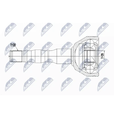 Afbeelding van Homokineet reparatie set, aandrijfas NTY NPW VV 074