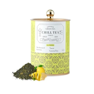 Afbeelding van Yuzu citrus Groene thee van CHILL TEA Tokyo 100% Japanse losse met smaak (100g thee)