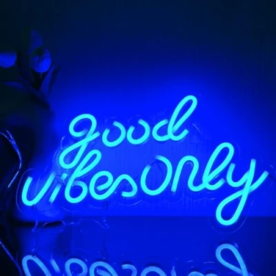Afbeelding van YUEYYNS neon sign Good Vibes Only led Signs neonlicht teken acryl USB aangedreven belettering bord deco licht voor slaapkamer, muur, bar, party