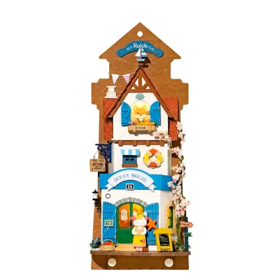 Afbeelding van Robotime Island Dream villa DS022 DIY miniatuurhuisje droom Miniatuur Poppenhuis Bouwpakket hout