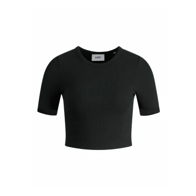 Afbeelding van JJXX ribgebreide crop top JXFLORIE zwart