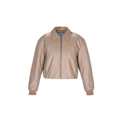 Afbeelding van Dreimaster Leren jas, Dames, Maat: 34, Taupe