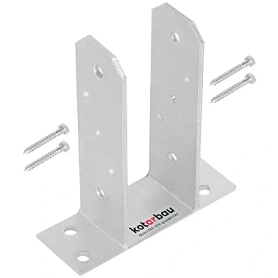 Afbeelding van KOTARBAU® U paaldrager 70 mm vorm om vast te pluggen vierkante houten palen, bodemplaat paaldrager, anker, thermisch verzinkt