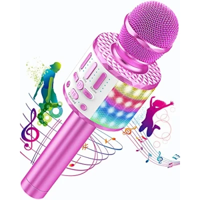 Afbeelding van Kinderen Karaoke Microfoon Machine Speelgoed Voor Meisjes Bluetooth Met Led Verlichting, Verjaardag Cadeau Jongens 3 4 5 6 7 8 9 10 11 12 Jaar Oud