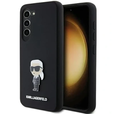 Afbeelding van CG Mobile Karl Lagerfeld KLHCS24SSMHKNPK Hoes voor S24 S921 Zwart Silicone Iconic Metal Pin