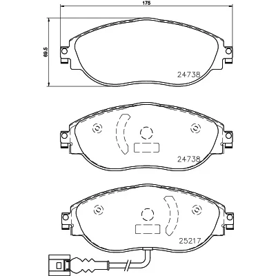 Afbeelding van Remblokkenset, schijfrem HELLA, u.a. für VW, Seat