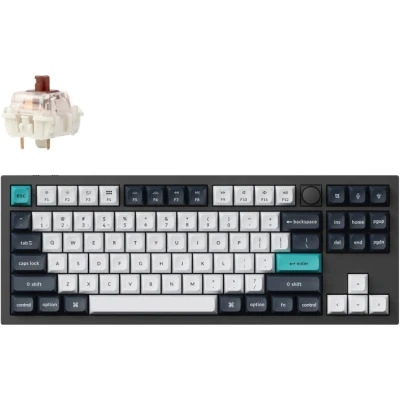 Afbeelding van Keychron Q3 Max Draadloos Mechanisch Toetsenbord, Volledig Aluminium, 2,4 GHz Bluetooth, QMK TKL Layout, RGB LED, Hot swappable Gateron Brown Switch Compatibel met Mac Windows Linux Zwart
