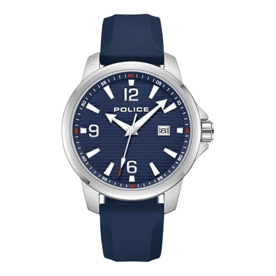 Afbeelding van Mensor heren analoog horloge met blauwe wijzerplaat en band PEWJN0020901, Blauw, riem