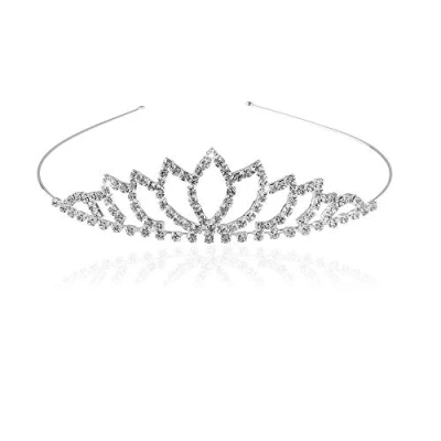 Afbeelding van Tiara met strassteentjes, voor dames en meisjes, kroonprinses, stijlvolle prinses, hoofdband, diadeem, bruiloft, bruid, tiara.