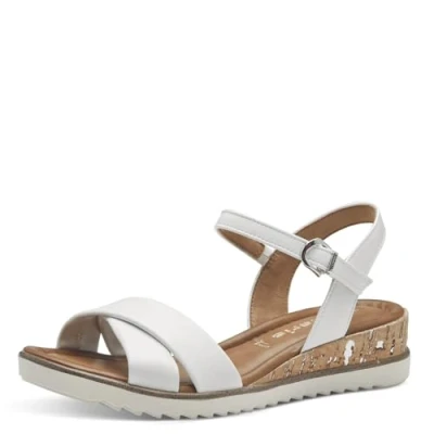 Afbeelding van Tamaris Sandalen met plateauzool, Dames, Maat: 40, White Schoenen