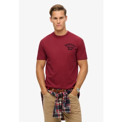 Afbeelding van Superdry Embroidered State Athletic LOGO Tshirt print, Heren, Maat: Large, Chilli pepper red