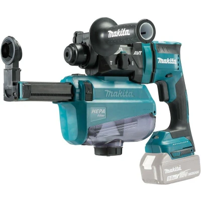 Afbeelding van MAKITA DHR182ZWJ 18V LXT accu combihamer SDS Plus 18mm + stofafzuiging DX05 in MAKPAC IV (zonder en lader)