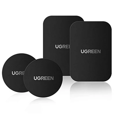 Afbeelding van UGREEN Metalen Plaatjes voor Magnetische Houders 4 Pack Zwart