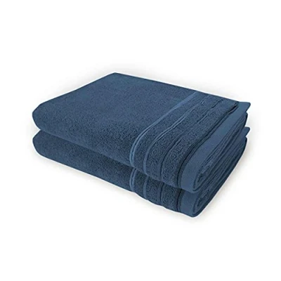 Afbeelding van WohnDirect Handdoekenset, 2 delig, handdoeken (50x100), badstof, 100% katoen, donkerblauw