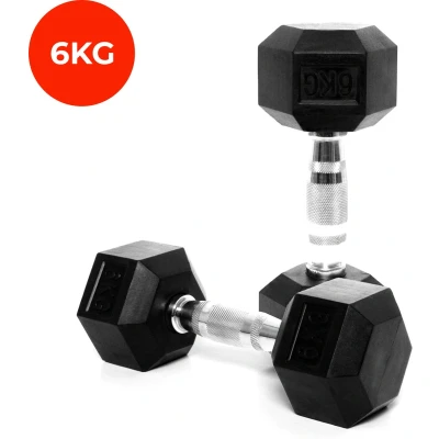 Afbeelding van Core Power Rubber Hex Dumbbells 6 kg (per paar)
