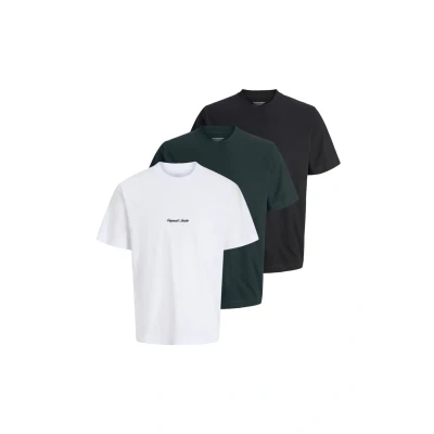 Afbeelding van Jack &amp; Jones 3ER PACK Norrebro Tshirt basic, Heren, Maat: Medium, Schwarz weiß grau