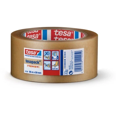 Afbeelding van Tesa Verpakkingsplakband PVC zeemleer lengte 66 m breedte 50 mm wiel 6 stuks 04124 00343 00
