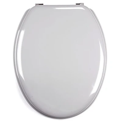 Afbeelding van MSV Toiletzitting deksel MDF houten kern &quot;Grijs&quot; scharnieren van roestvrij staal hoogwaardige en stabiele kwaliteit
