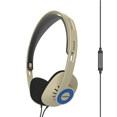 Afbeelding van Koss KPH30iRB On Ear hoofdtelefoon, in line microfoon en touch afstandsbediening, D profiel ontwerp, bedraad met 3,5 mm stekker, ritme beige