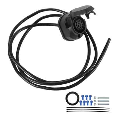 Afbeelding van Yuanjoy 13 polige aanhangerstopcontact, lichtaansluitingen, kabelboom met 2 m 8 aderige kabel, elektrische adapter, voor aanhangers of vrachtwagens en caravans