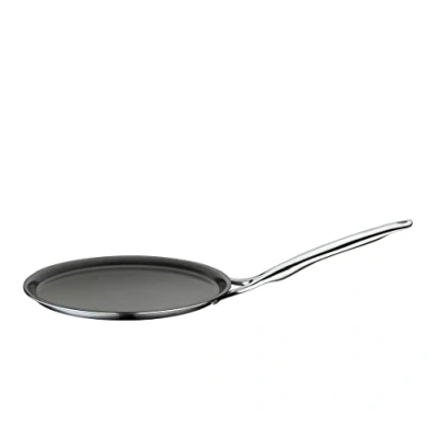 Afbeelding van Spring Vulcano Classic pannenkoekenpan, 28 cm, roestvrij staal, 5 laags meerlaags materiaal, antiaanbaklaag, hercoatbaar, inductie, pan pannenkoekenpan