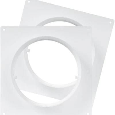 Afbeelding van Set van 2 kanaalverbinders, 150 mm, kunststof rechte buisflens voor verwarming, koeling, ventilatiesysteem (15 cm)