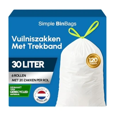 Afbeelding van Simple Vuilniszakken 120 stuks 30L Geschikt voor code O