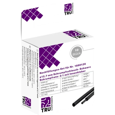 Afbeelding van TRU COMPONENTS T1807CA007H Krimpkous met lijm Zwart 12.70 mm 4.20 Krimpverhouding:2:1 10 stuk(s)