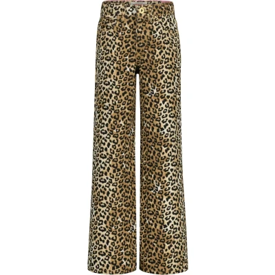 Afbeelding van Extra wide leg Jeans Cassie leopard