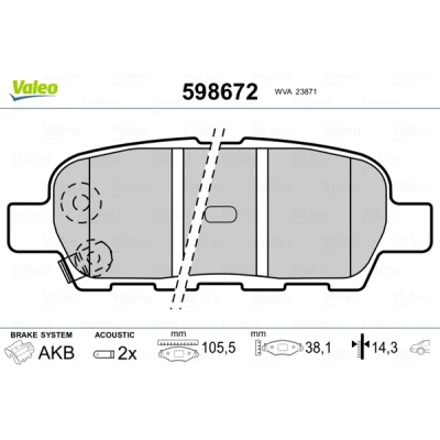 Afbeelding van Valeo Remblokset 598672