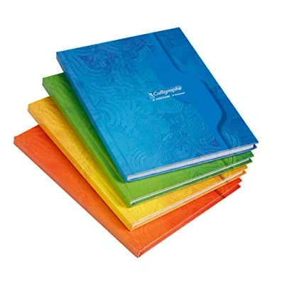 Afbeelding van Calligraphe 7204C Een Hardcover Notitieboek 17x22 cm 192 pagina&#039;s met kleine ruitjes 70 g papier Omslag van gerecycled glanzend karton Willekeurige kleur Merk Clairefontaine