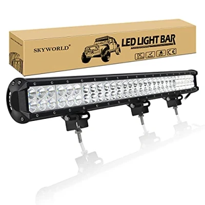 Afbeelding van SKYWORLD 28 inch 180W LED lichtbalk, 12V 24V Spot Flood Combo Off road rijlicht Mistlamp waterdichte lichtbalken voor SUV Ute ATV Truck 4x4 Bootverlichting, 6000K Wit