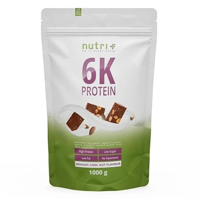 Afbeelding van High Protein Concentrate Nut Nougat 1kg Iso Powder Blend vegan Dose Choco 6 Component Isolate