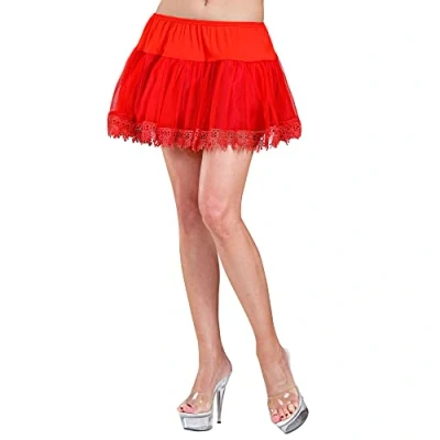 Afbeelding van Petticoat Rood Met Franje One Size