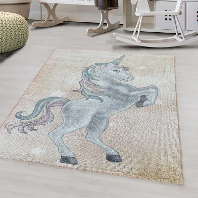 Afbeelding van Kindervloerkleed Unicorn Fleurtje Geel 160x230cm Adana Carpets