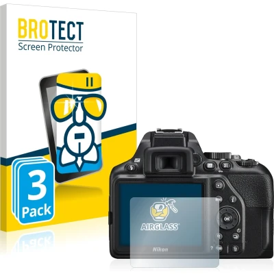 Afbeelding van BROTECT Glas Screen Protector voor Nikon D3500 / D3300 (3 Stuks) Schermbeschermer [9H Hardheid, Beschermglas Folie niet Gehard Glas]