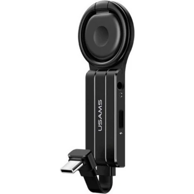 Afbeelding van USAMS Audio Adapter Met Ring USB C en 3.5mm poort Zwart