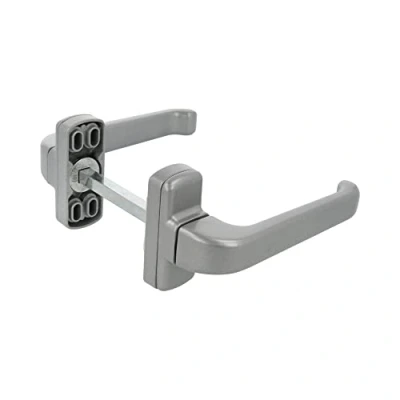 Afbeelding van Amig Rozetgreep voor deuren Model EPSILON 132 x 70 mm 8 vierkant elegant en eenvoudig design ergonomische greep aluminium zilver