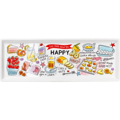 Afbeelding van Blond Amsterdam Happy cakeschaal 33 cm Multicolor
