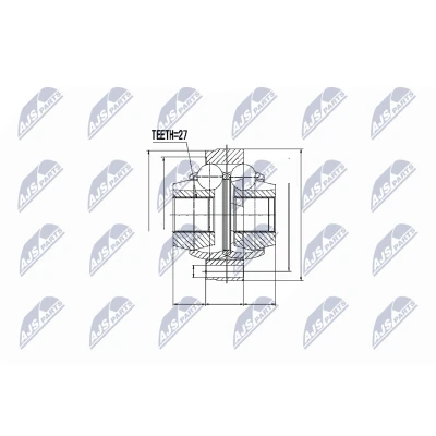 Afbeelding van Homokineet reparatie set, aandrijfas NTY NPW TY 053