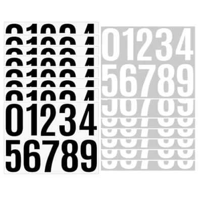 Afbeelding van MAEXUS® 10 cm grote cijferstickers, 160 stuks, glanzende weerbestendig, huisnummer, stickers voor ramen, vuilnisbakken, brievenbussen, winkels, brievenbussen