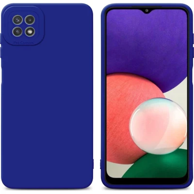 Afbeelding van Cadorabo Hoesje geschikt voor Samsung Galaxy A22 5G in FLUID BLAUW Beschermhoes TPU silicone Cover Case